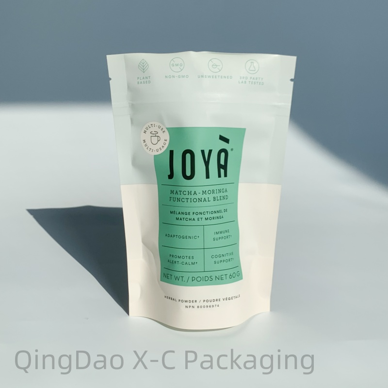 Custom Printing Zip Lock Flat Bottom Compostable Clear Window Stand up Pouch Premium Food Brown Kraft Paper Bag