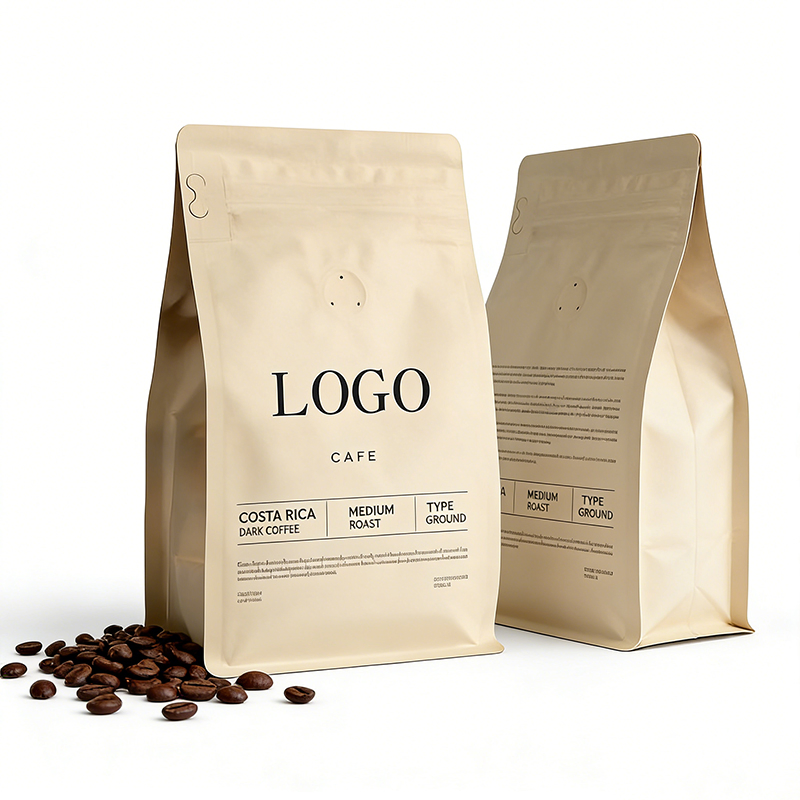 Aluminum Foil Zip Lock Stand up Pouch Doypack Plastic Flat Bottom Food Cookie Packaging Eco Brown Kraft Paper Mylar Empty Tea Valve Coffee Bean Packing Bag
