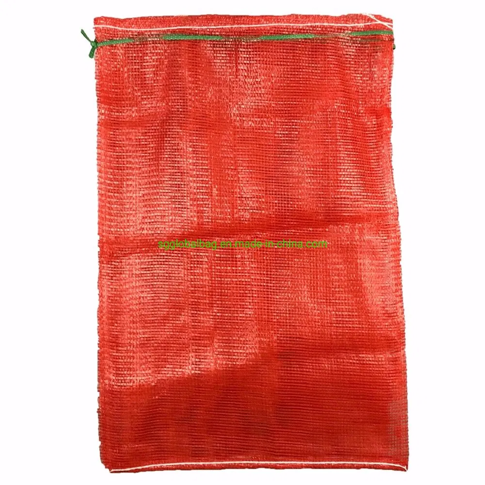 Grs SGS CE Factory Packaging Onion Potato Tomato Cabbage Garlic Orange Vegetable Fruit Firewood Seafood Plastic Packing Drawstring PP Tubular Leno Net Mesh Bag