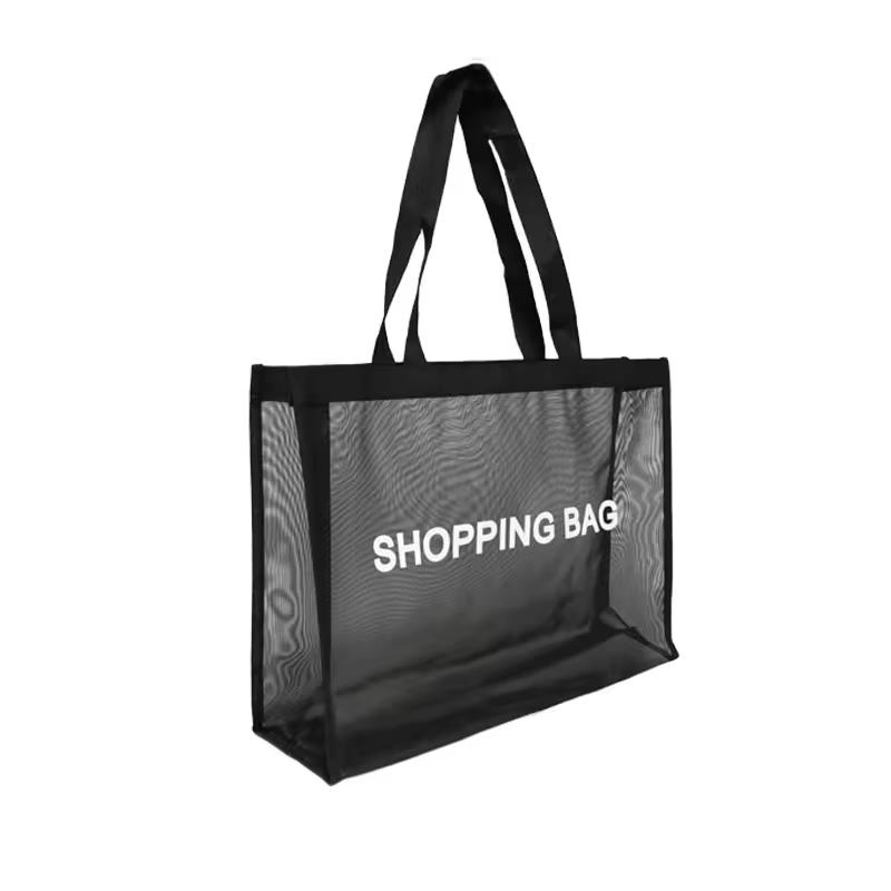 Eco Friendly Custom Logo Nylon Mesh Maket Cloth Shop Shoulder Beach Shopping Tote Bags for Vegetables