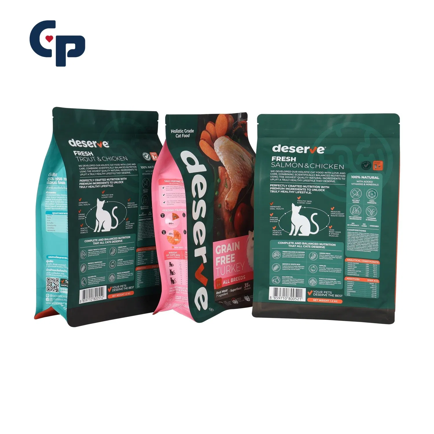 Heavy-Duty Custom Artwork Factory Pets/Dog/Cat Feed Treat Cat Litter Food Packaging Plastic Bags with Flat Bottom Polyethylene Zipper Bag
