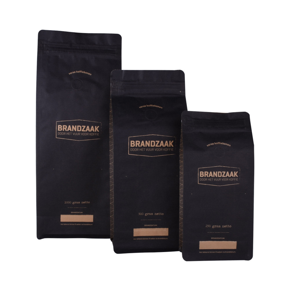 Plastic Bags Gusseted Resealable Zipper Block Bottom Coffee Pouch