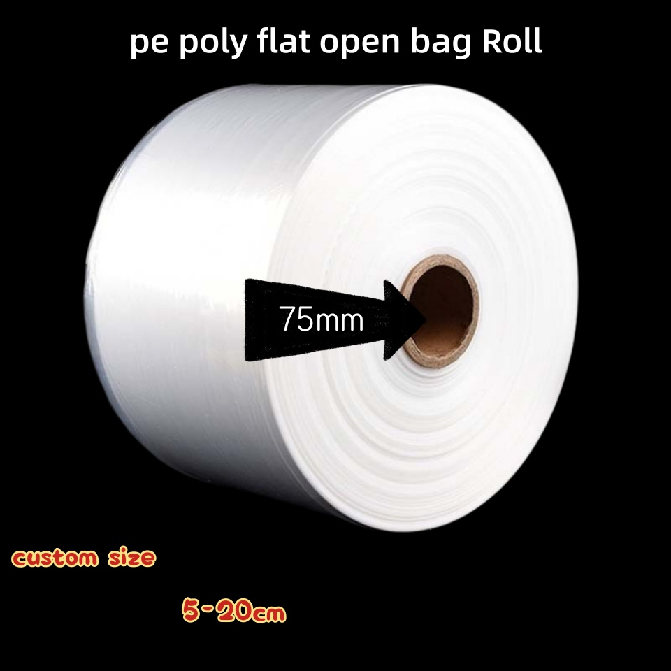 Heavy Duty Customized Sizes Plastic Clear Poly Tubing Rolls Polyethylene Lay Flat Poly Bag Packaging Storage Model Pack