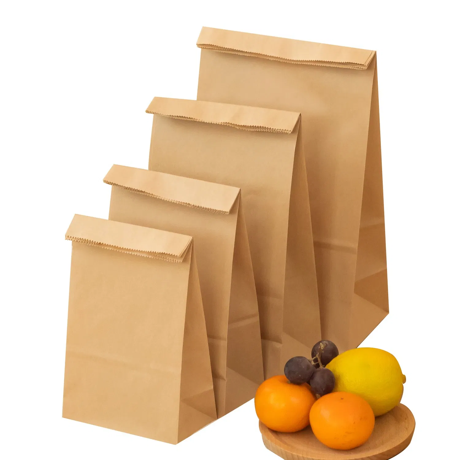 Custom Logo Printed Multiwall Kraft Paper Shopper Bag with Different Handle Types