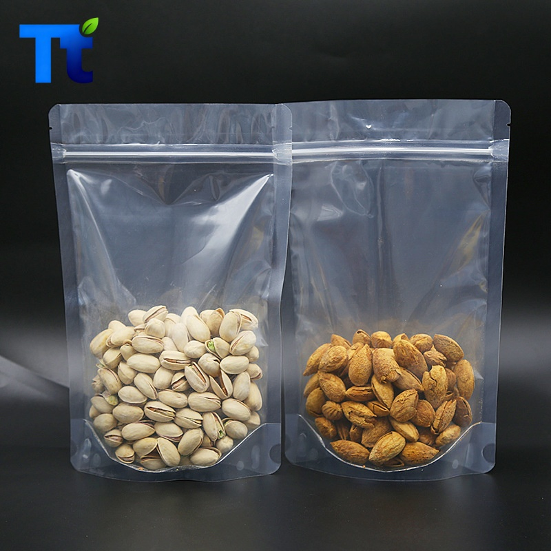 Kraft Paper Plastic Ziplock Recyclable Zipper Coffee Nuts Cookies Food Packaging Ziplock Bag Pouch with Window