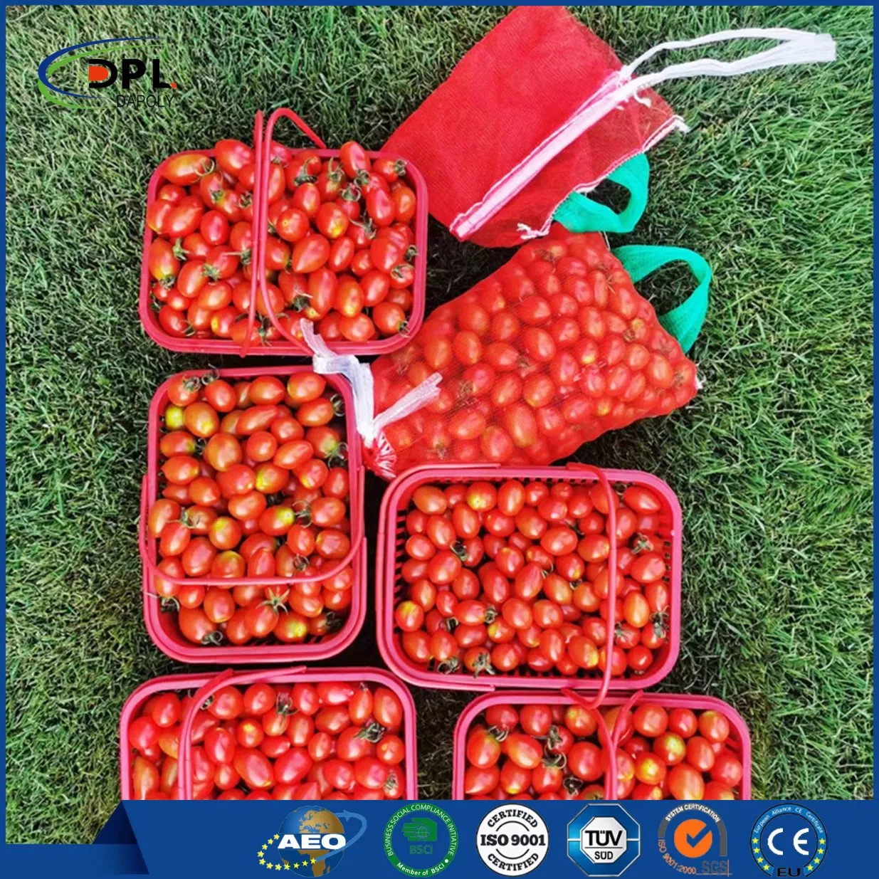 Fresh Onion Potato Vegetable Produce Mesh Bag Packaging Sacks Tubular Leno Net Bags with Drawstring Coconut Date Mesh Bag