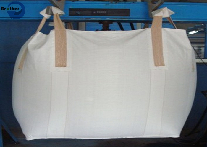 Blue 1000kg PP Big Bag for Transport Use Long Belt Conductive Circular Ton Bulk Bag with Flat Bottom Tubular