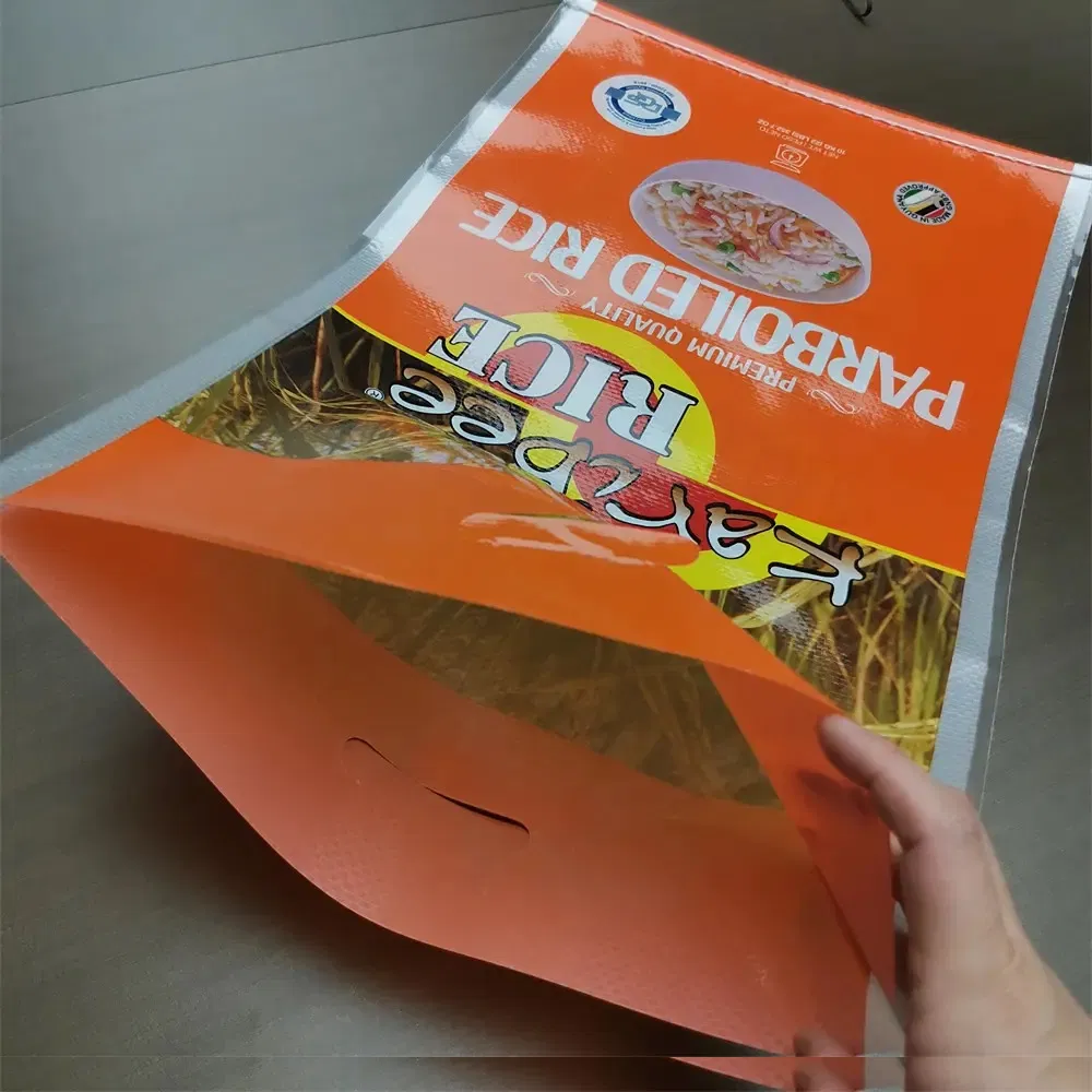 BOPP Laminated PP Woven Rice Sack Waterproof Moisture Proof Side Gusset Bag