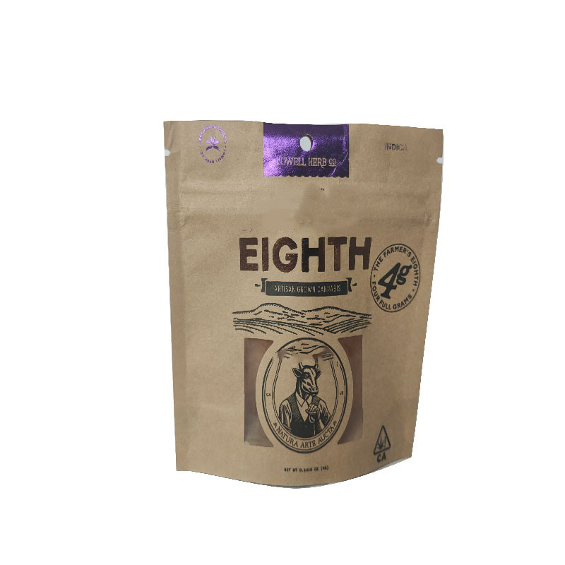 Factory Price Dog Treat Flexo Printing on Kraft Paper Pouches Die Cut Window Stand up Pouches