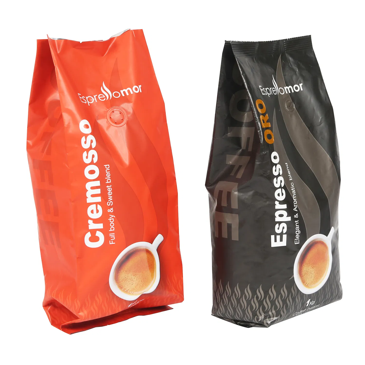 Custom Printed Stand-up Plastic Bag Food Packaging Coffee Tea Snacks Jelly Packaging Bag with Valve and Zipper Paper Bag