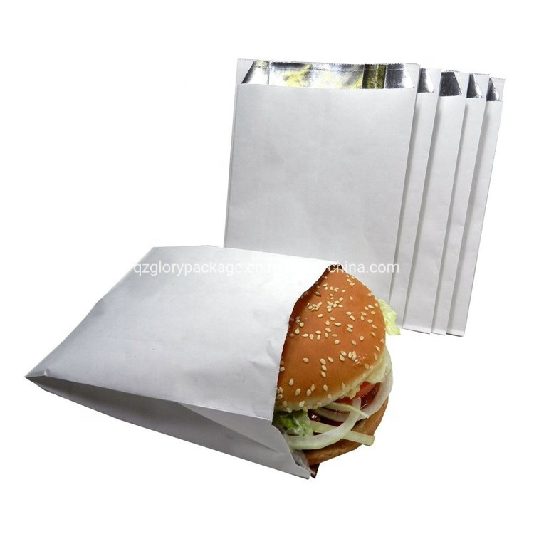 Wholesale Kebab Aluminum Foil Lined Kraft Paper Bag for Roasted Chicken