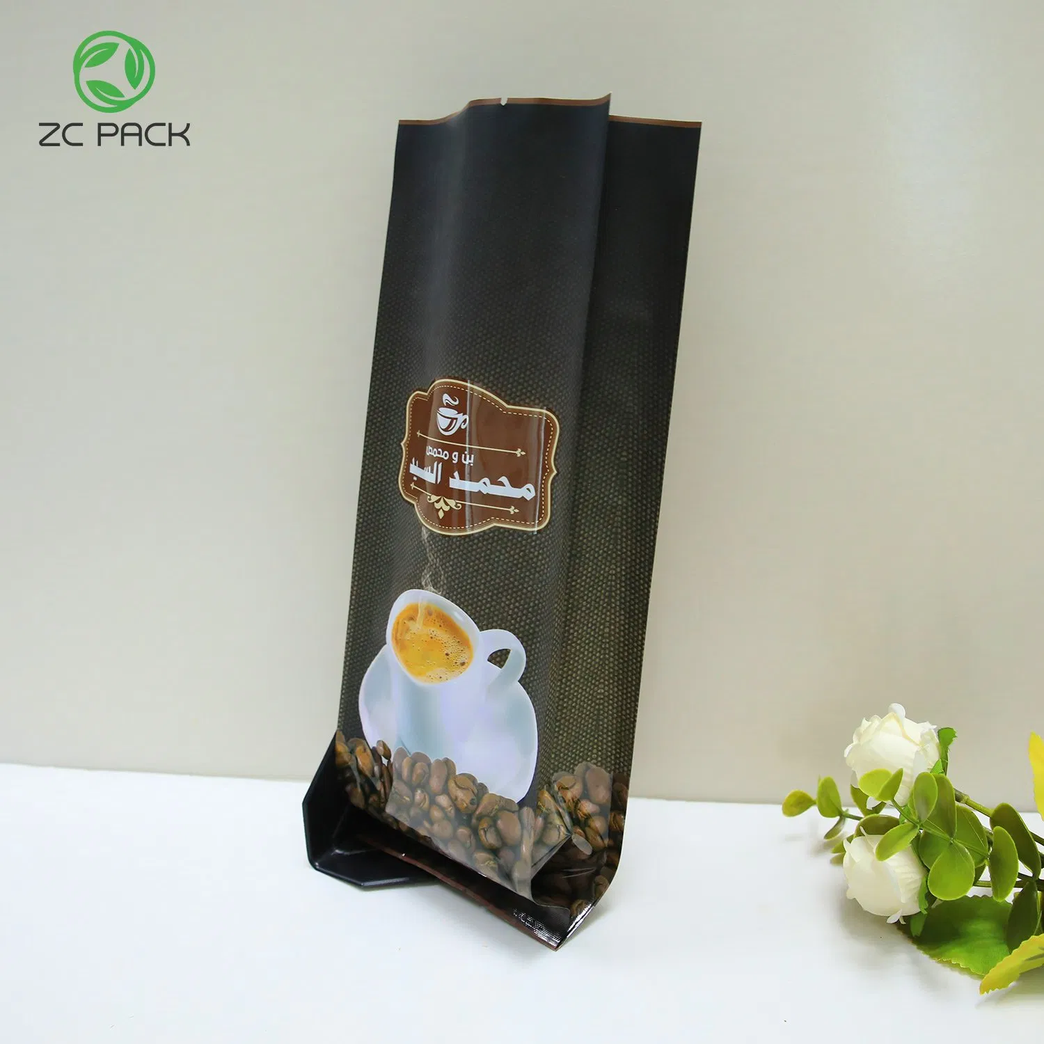 UV Waterproof Laminated Colorful Digital Printing Plastic Packaging Aluminum Foil Coffee Bean Food Grade Side Seal Gusseted Bag