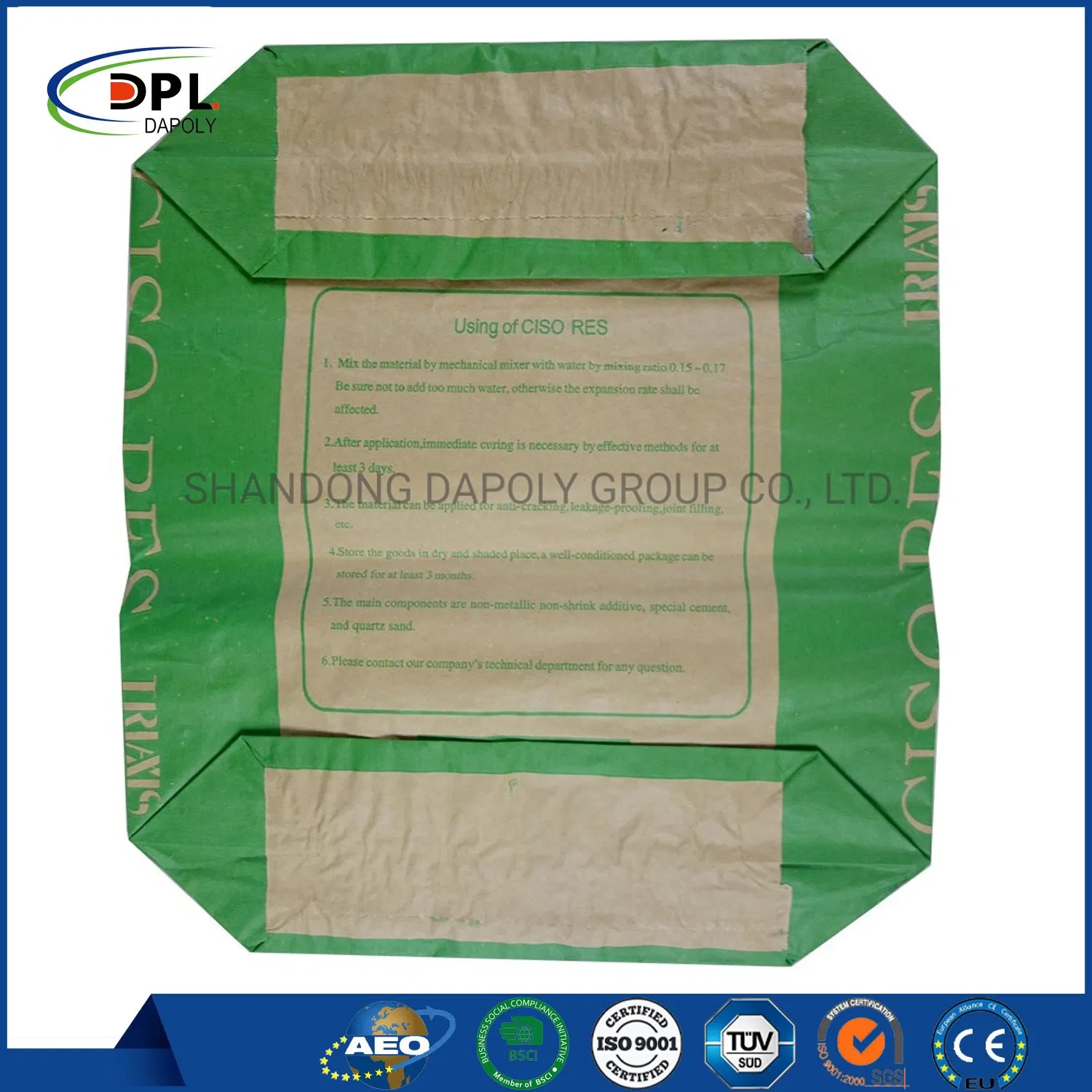 20kg Multi Wall Kraft Paper Bag with Valve Empty Cement Bag Paper Bags Valve Sell