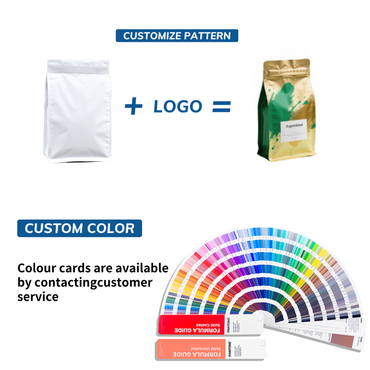 100% Biodegradable and Compostable Food Grade PE Zipper Self Standing Bag Customized Square Bottom Standing Paper Style