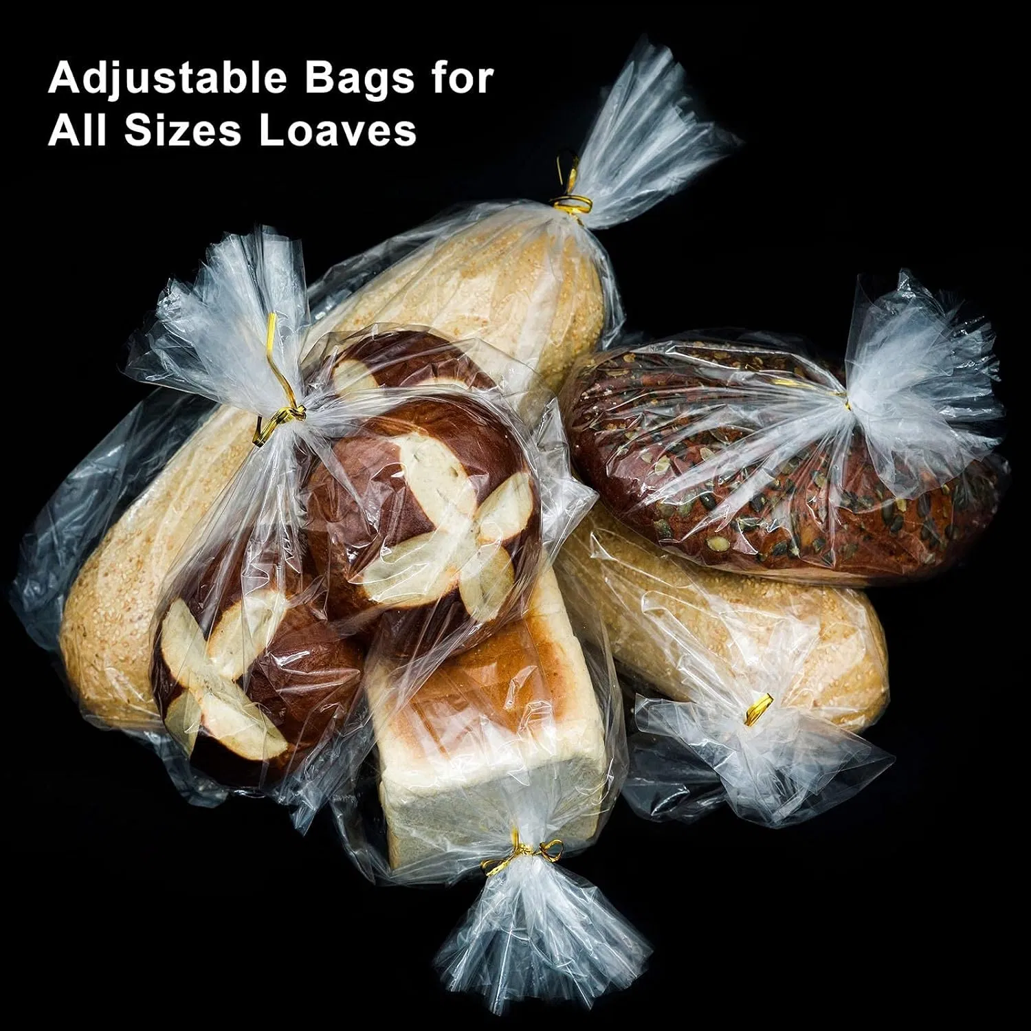 Freezer Safe Plastic Gusseted LDPE Poly Packing Bags Transparent Bread Flat Open Polythene Bags 1.2mil