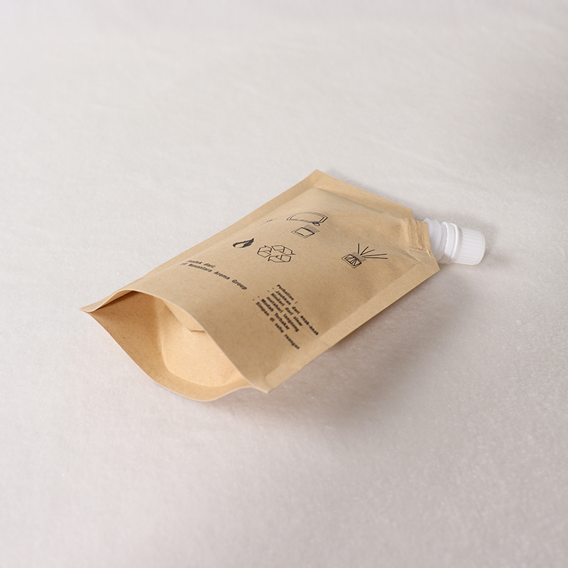 Eco Friendly Custom Printed Kraft Paper Recyclable Liquid Refill Spout Bag Biodegradable Pour Pouches 500ml And 1L