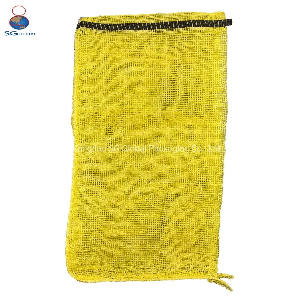 SGS Factory Packaging 25kg 50kg Onion Potato Tomato Cabbage Vegetable Fruit Orange Lemon Firewood Seafood Garlic Plastic Drawstring Empty PP Leno Net Mesh Bag