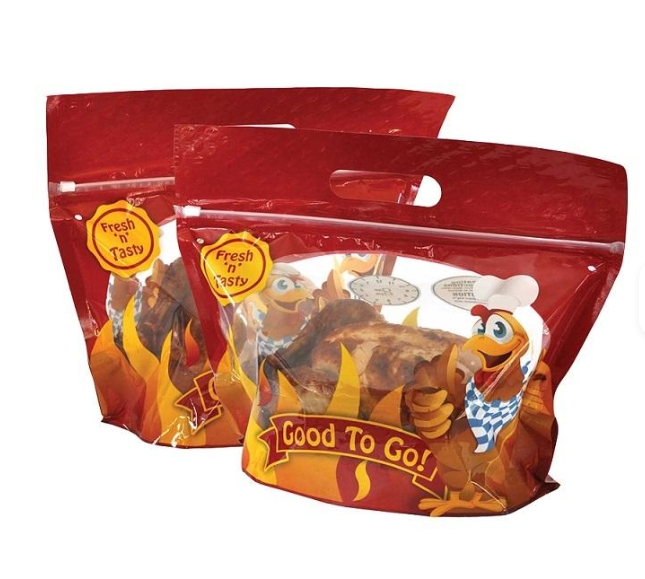 Stand up Zipper 3 Sided Sealing Kraft Paper Heat Sealable Food Storage for Candy Cookie with Window Packaging Pouches Bag
