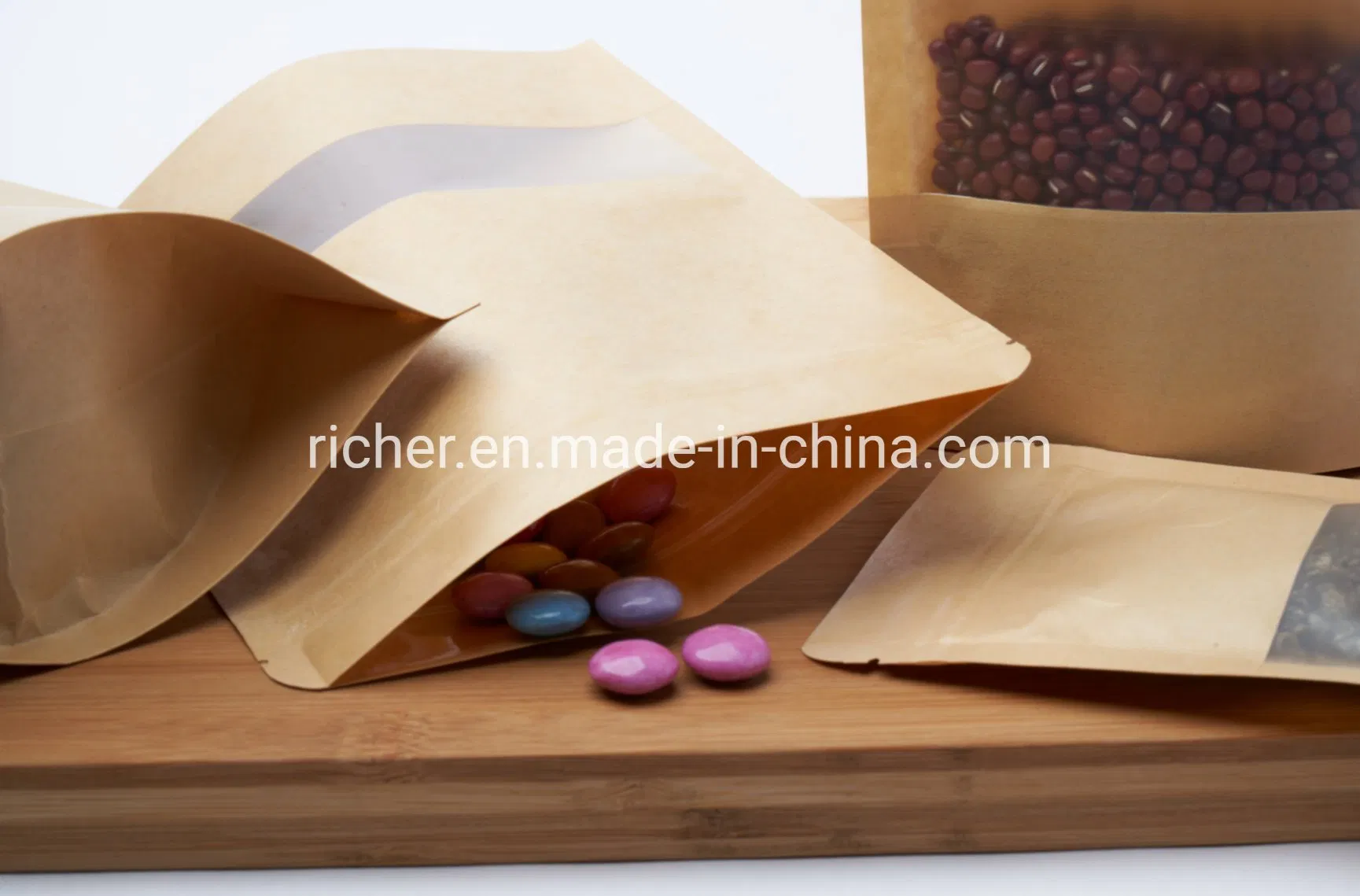 Wholesale Window Kraft Paper Pouch for Watermelon Seed
