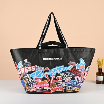 Promotional Recyclable Customized BOPP Laminated PP Woven Shopping Bags Beach Oversize PP Woven Tote Shopping Bag