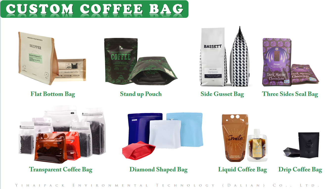 Custom Print Biodegradable Compostable Nkme Pla Plastic Kraft Paper Zipper Food Spice Cookie Nut Tea Coffee Bean Packaging Bag