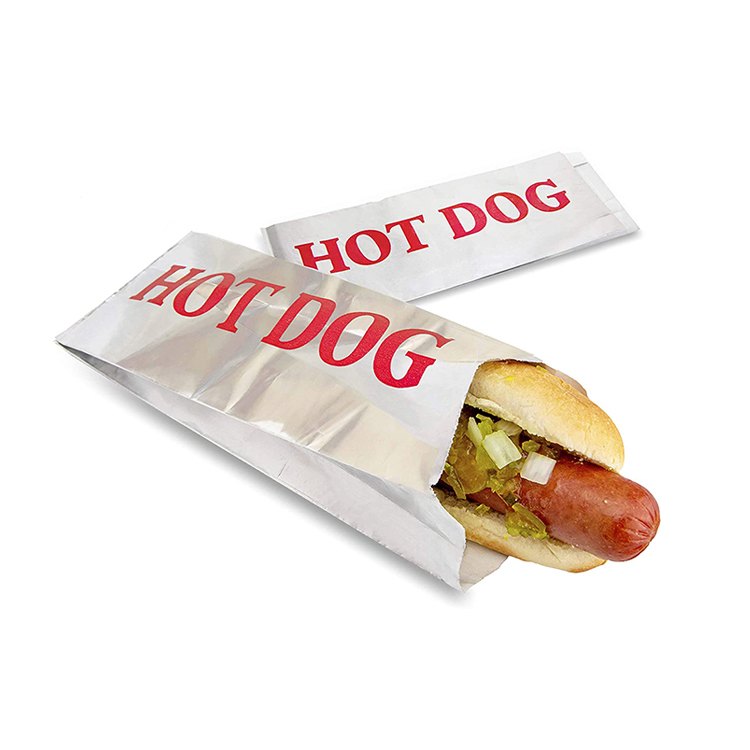 OEM for Roasted BBQ Chicken Hot Dog Greaseproof Takeaway Aluminum Foil Lined Paper Bag