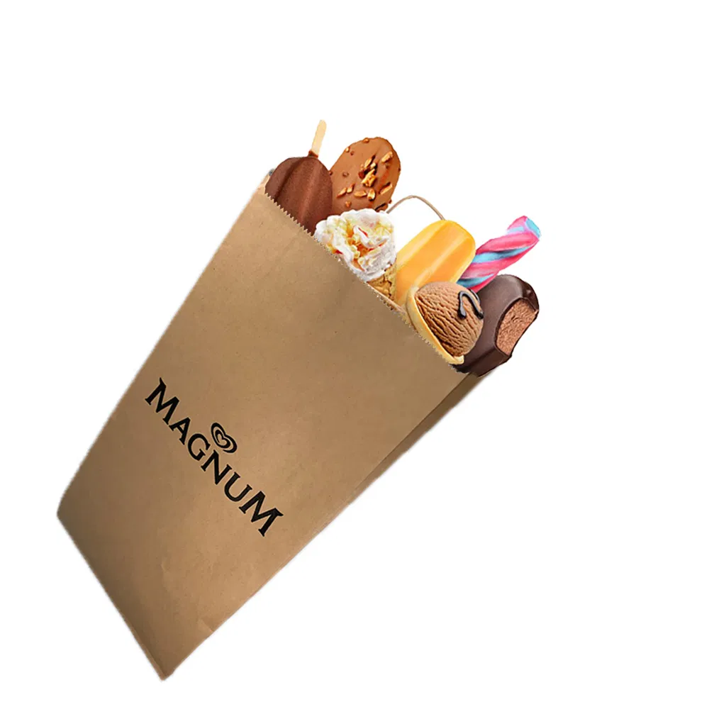 OEM for Roasted BBQ Chicken Hot Dog Greaseproof Takeaway Aluminum Foil Lined Paper Bag