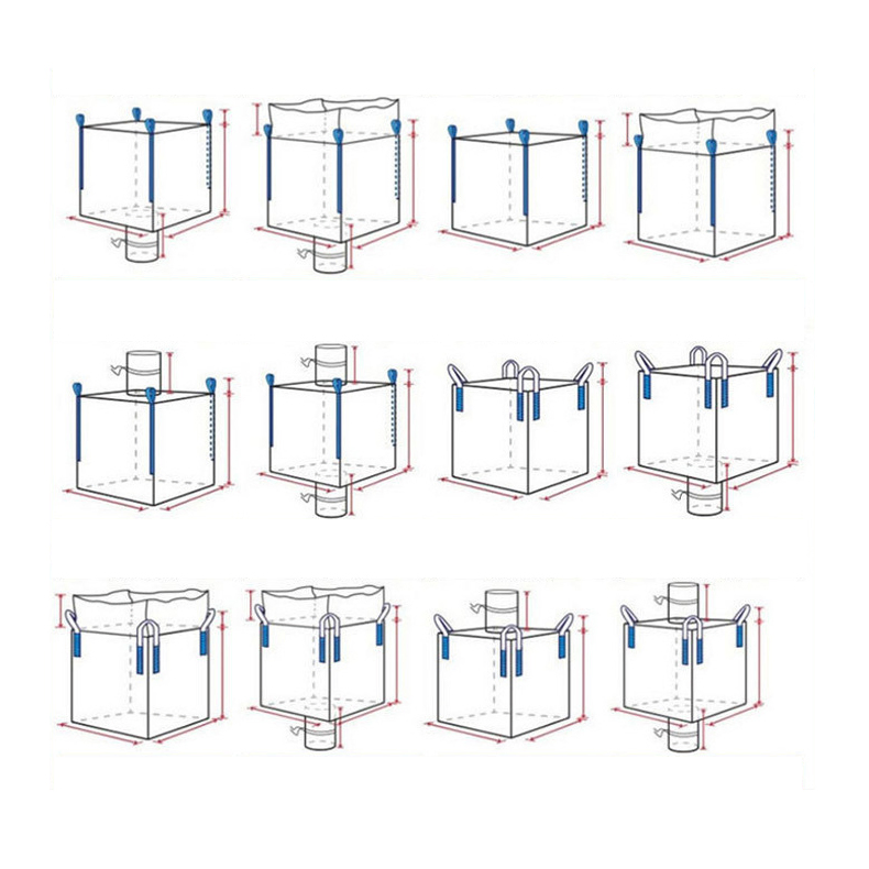 Reinforced 1000kgs Container Bag Bulk Tons PP Material Model FIBC Conductive Woven Fiber Tote Bag for Rice Sand Stone Feed Food Fertilizer Construction Material