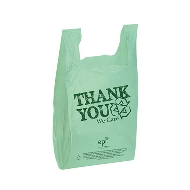 Custom Supermarket Gusseted Poly PE HDPE T Shirt Handle Grocery Plastic Vest Carrier Shopping Bags T-Shirt Bag with Logo