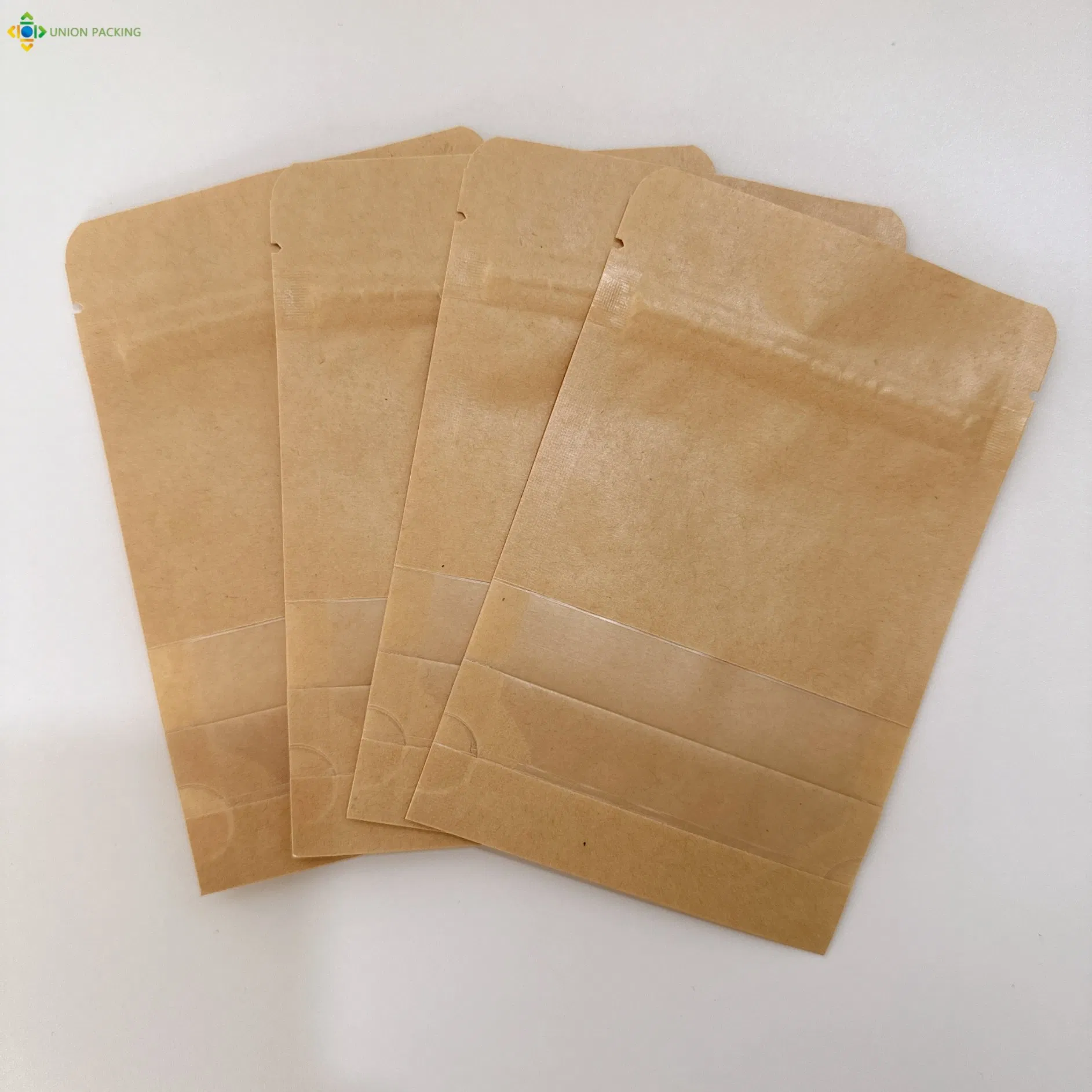 Food-Grade Kraft Paper Stand up Zipper Pouch Building Trust with Transparent Window