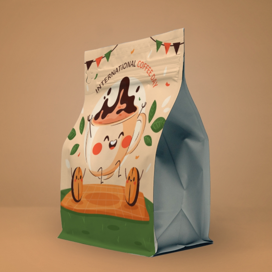 Wholesale Custom Gusseted High Quality Zipper Plastic Bag for Coffee