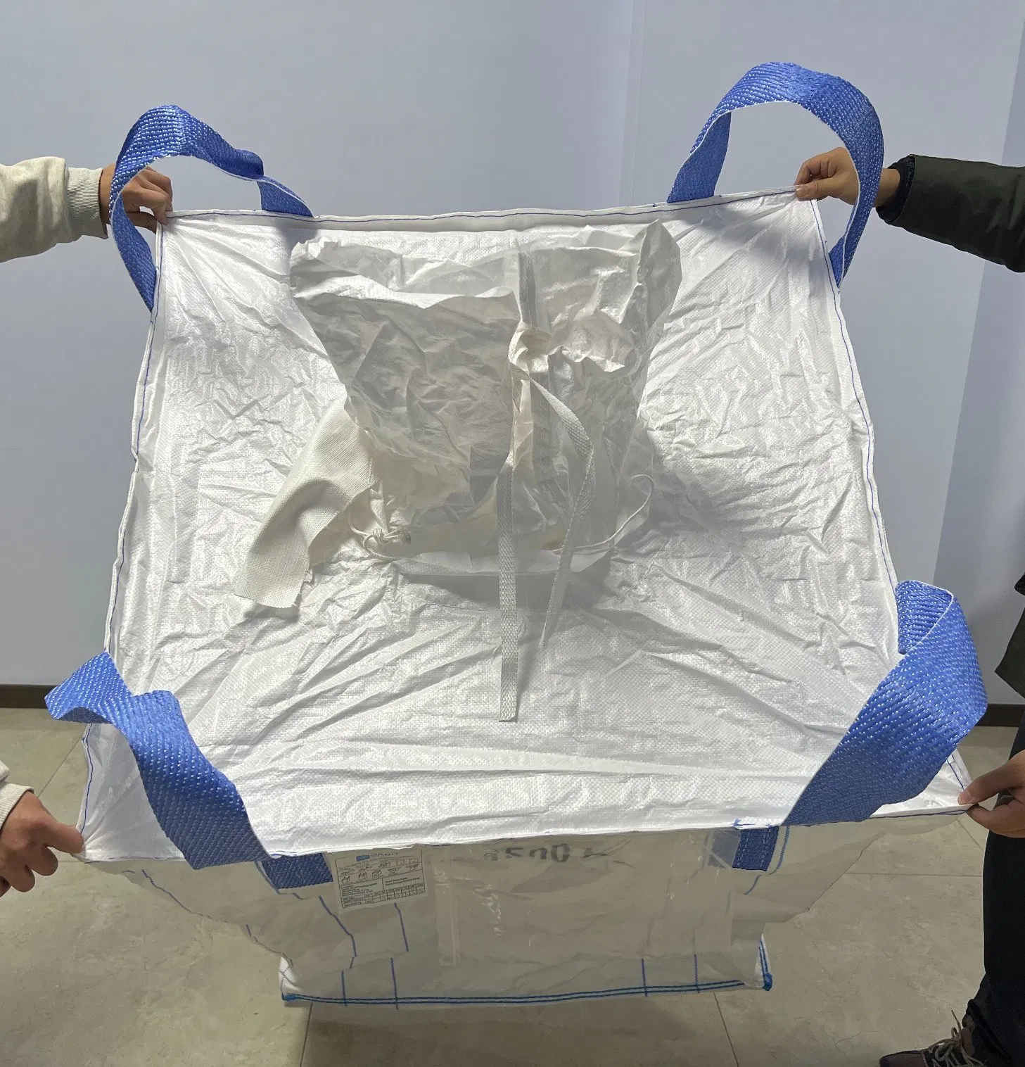 FIBC Virgin PP Jumbo Bulk Baffle One Ton Woven Super Plastic 1000kg Super Sack Q Bag Baffle Square Woven Jumbo Bag Food Grade Bag for Chile Client Big Bag Price