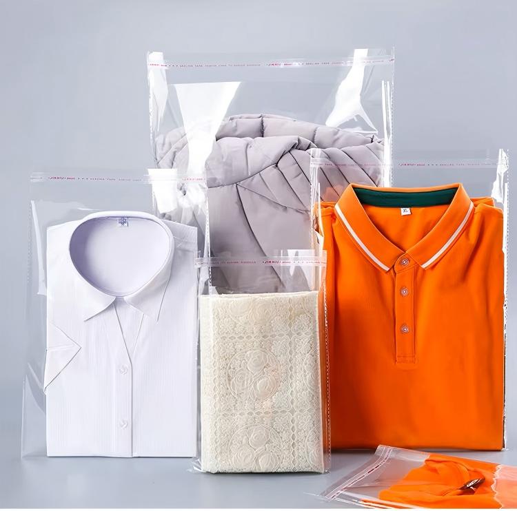 Custom Printed Biodegradable PE Bag Large Self-Adhesive Clear OPP Cellophane for Clothes Socks Packaging Biodegradable