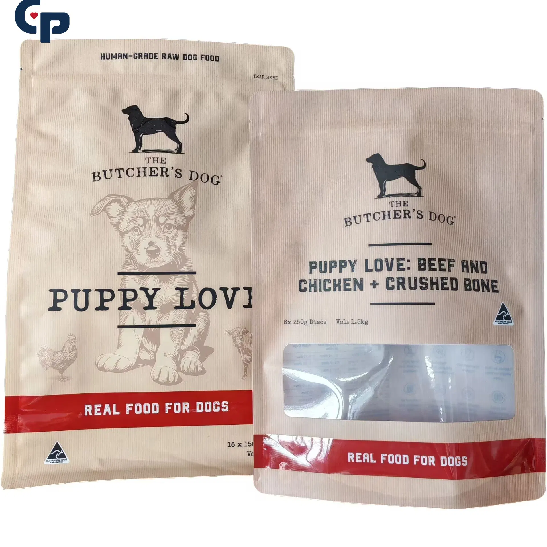 Heavy-Duty Custom Artwork Factory Pets/Dog/Cat Feed Treat Cat Litter Food Packaging Plastic Bags with Flat Bottom Polyethylene Zipper Bag