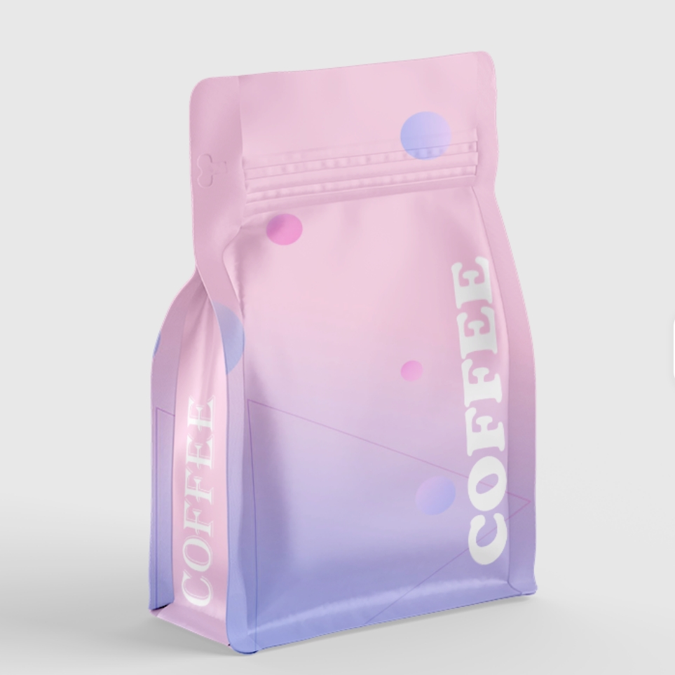 Wholesale Custom Gusseted High Quality Zipper Plastic Bag for Coffee