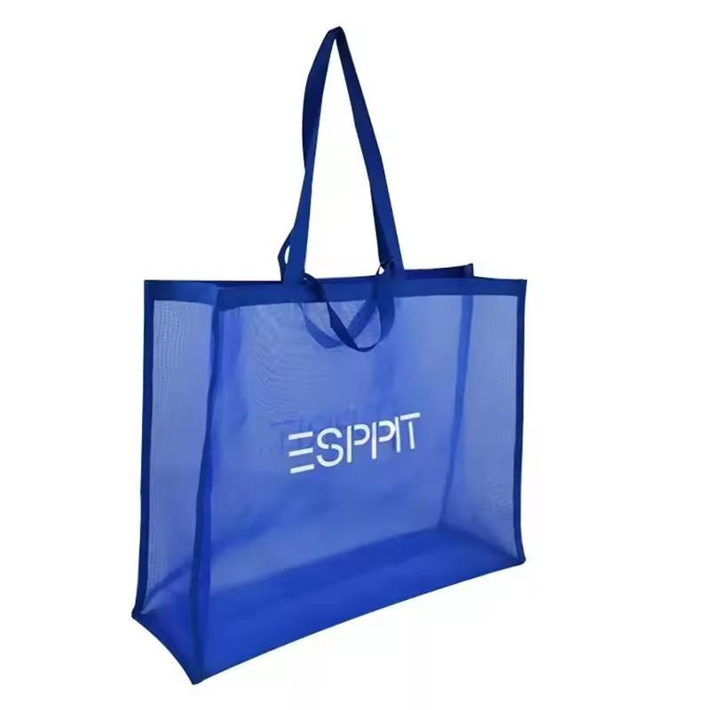 Eco Friendly Custom Logo Nylon Mesh Maket Cloth Shop Shoulder Beach Shopping Tote Bags for Vegetables