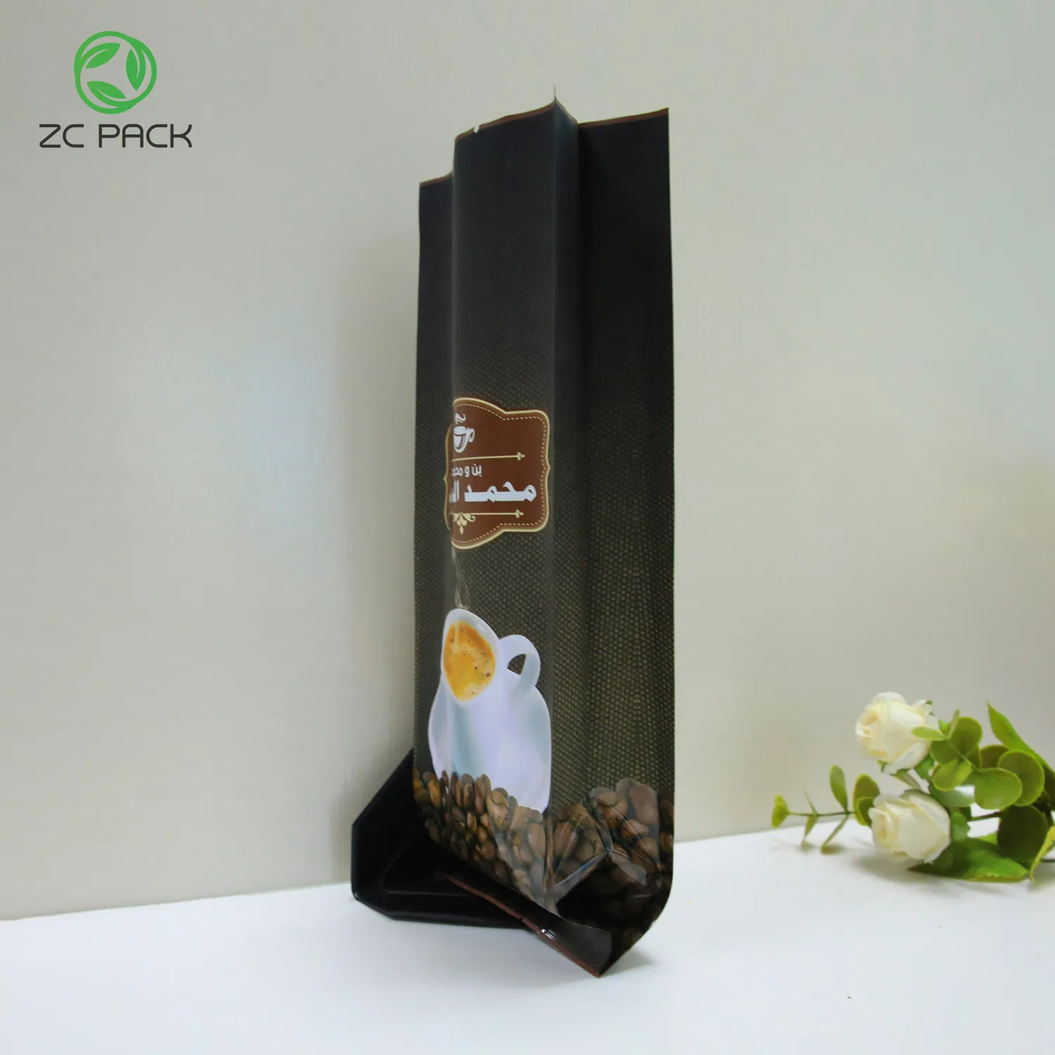 UV Waterproof Laminated Colorful Digital Printing Plastic Packaging Aluminum Foil Coffee Bean Food Grade Side Seal Gusseted Bag