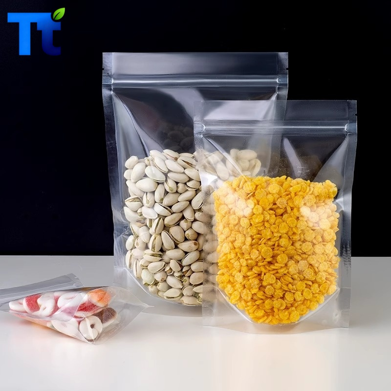 in Stock 250g 500g Kraft Paper Matte Food Packaging Window Plastic Aluminum Foil Flat Bottom Stand up Coffee Beans Packaging Pouch with Zipper
