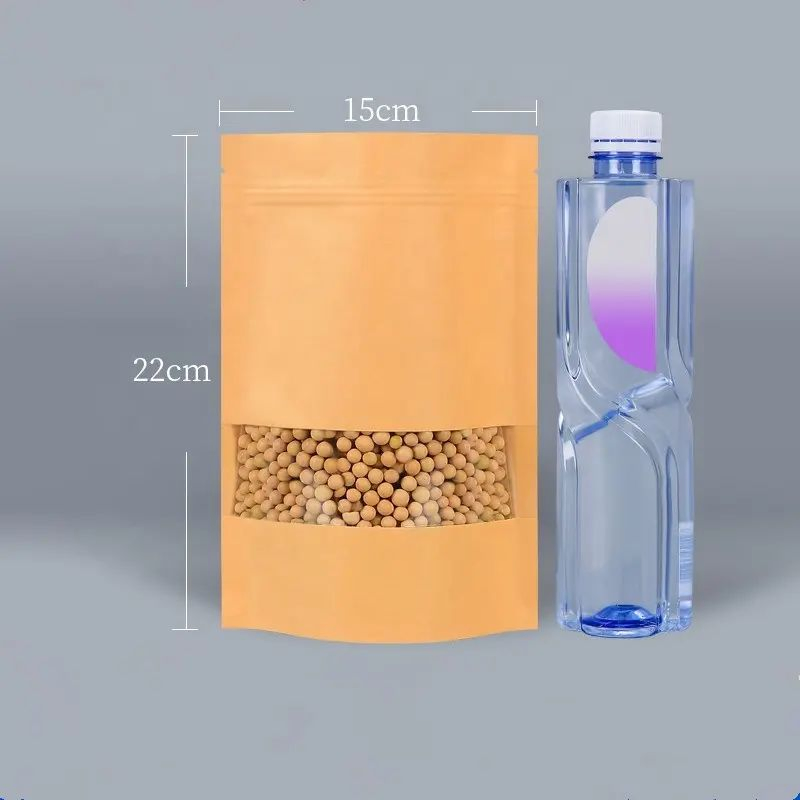 Kraft Paper Reclosable Aluminum Foil Lined Flat Heat Sealable Food Zipper Bags