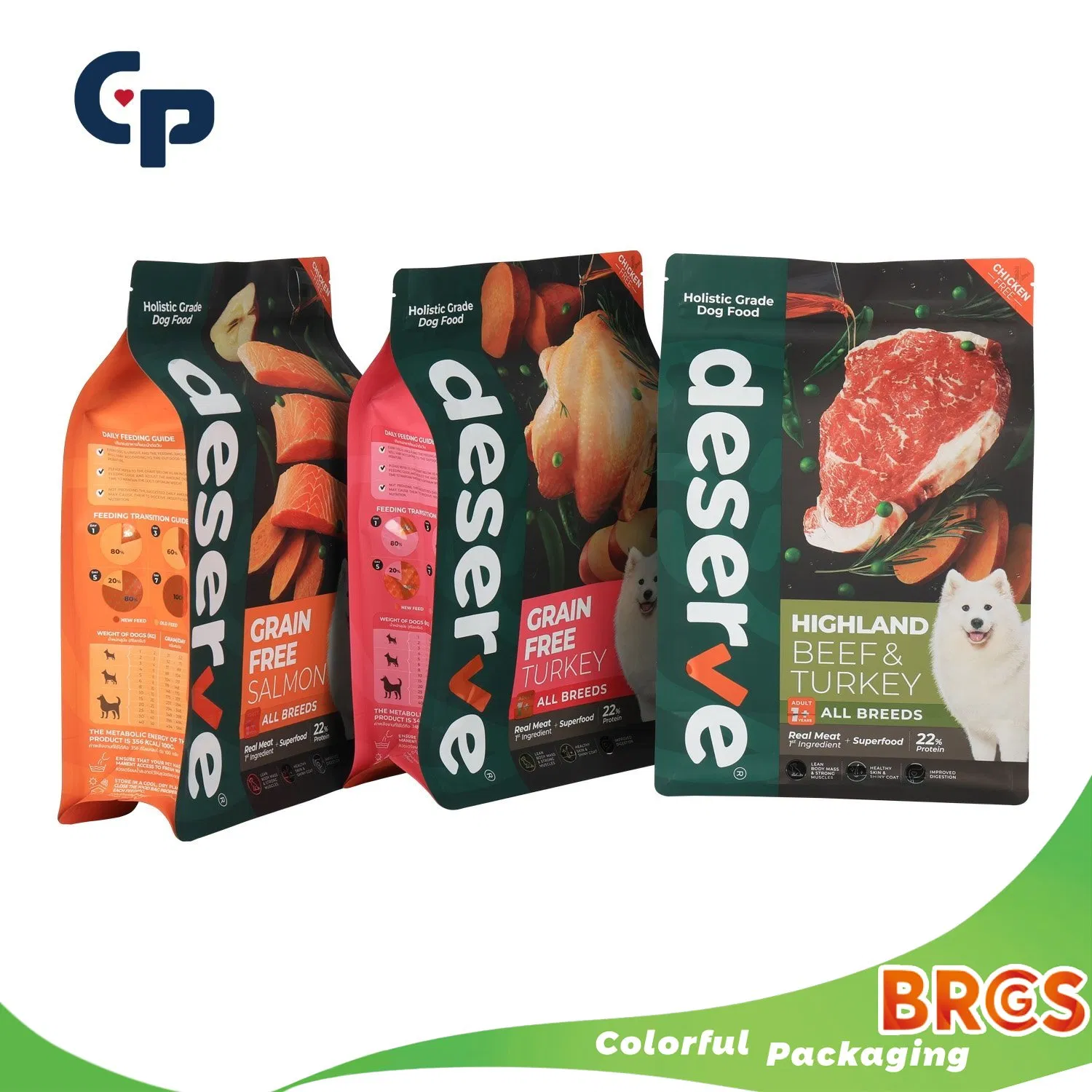Custom Printed Bolsa Doypack Kraft Paper Eco Tea Coffee Valve Plastic Stand up Flat Bottom Pouch Zip Lock Mylar Cat Dog Feed Products Pet Food Packaging Bag