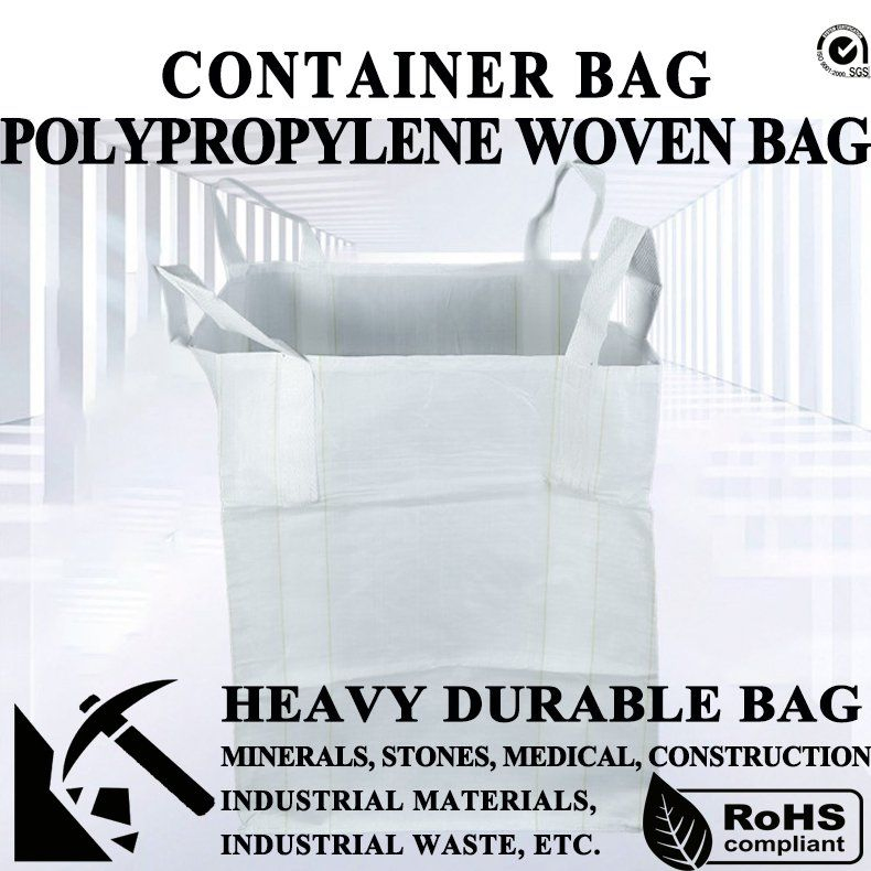 Reinforced 1000kgs Container Bag Bulk Tons PP Material Model FIBC Conductive Woven Fiber Tote Bag for Rice Sand Stone Feed Food Fertilizer Construction Material