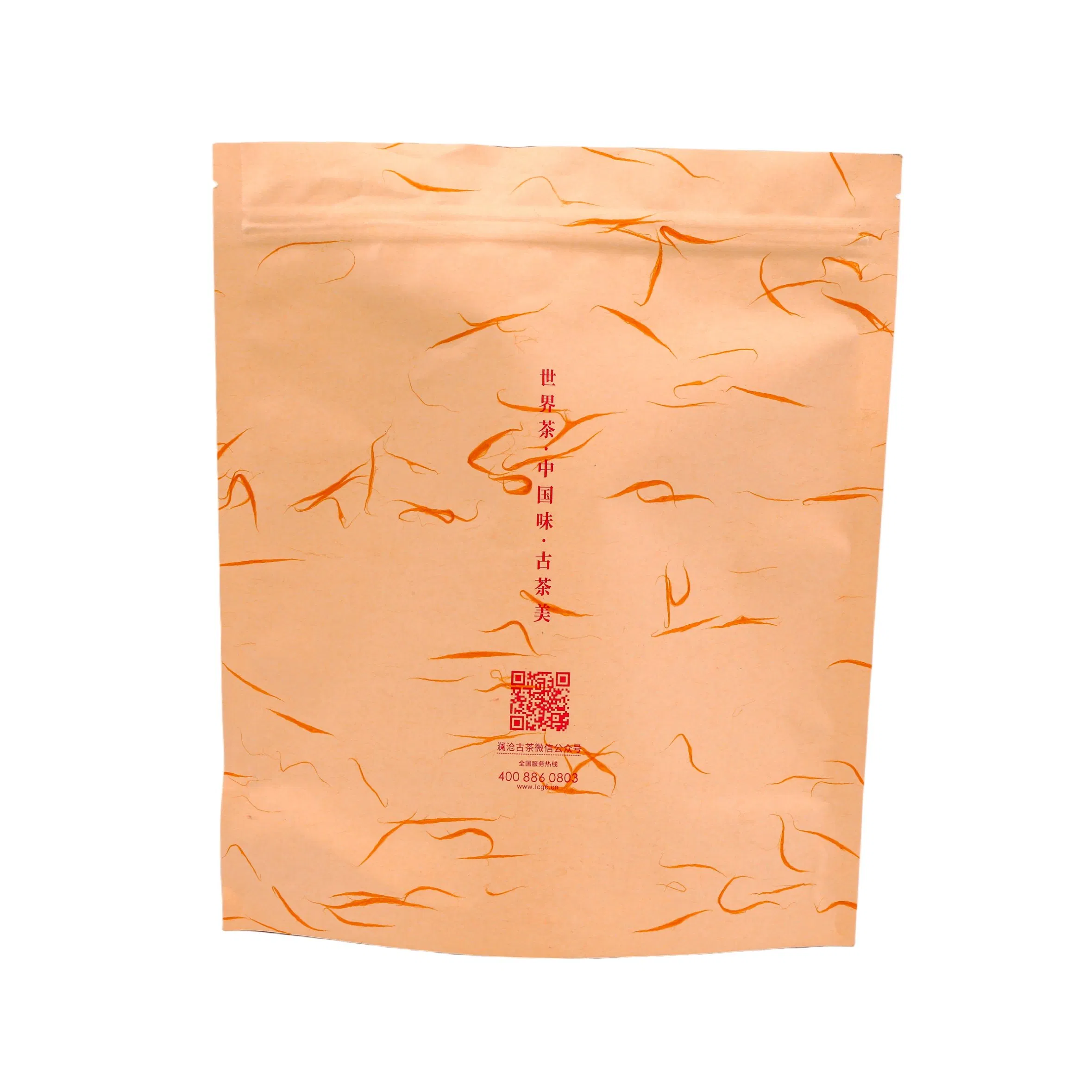 Wholesale Custom Window Kraft Paper Waterproof Zipper Food Packaging Stand up Pouch