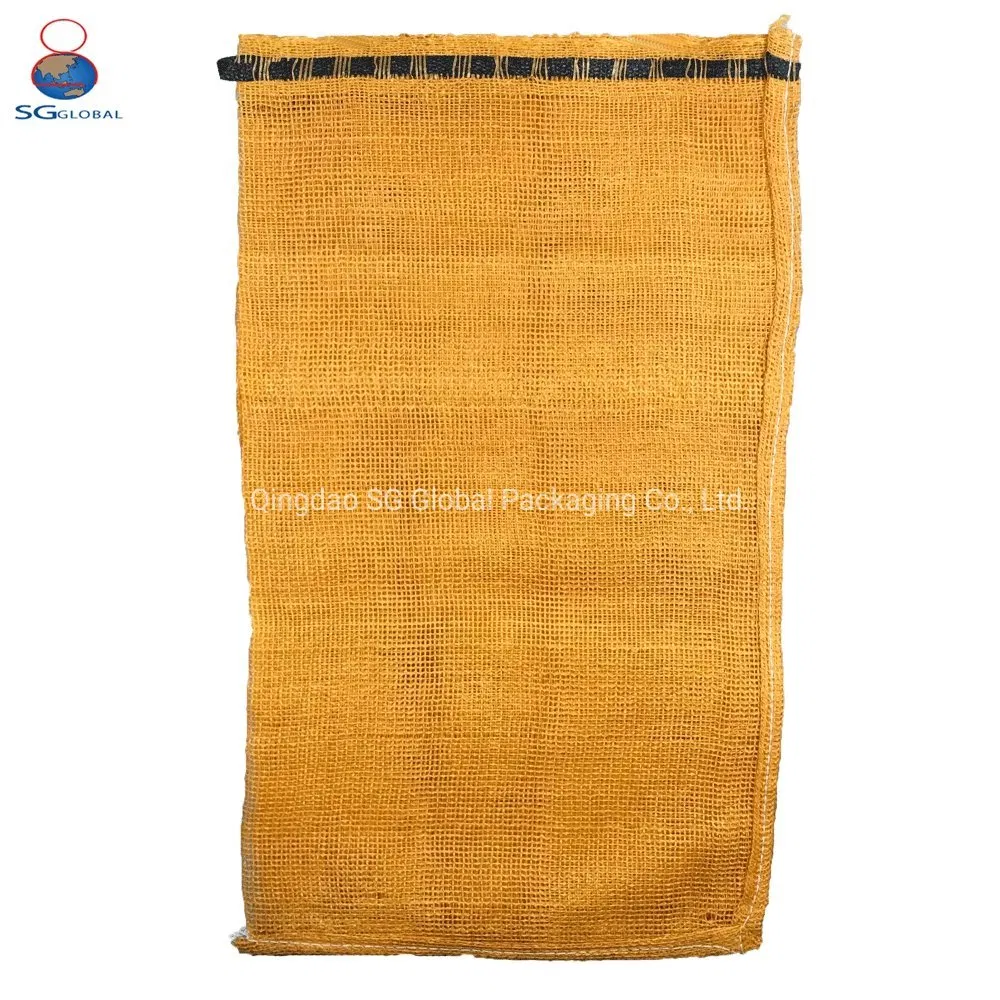 SGS Factory Packaging 25kg 50kg Onion Potato Tomato Cabbage Vegetable Fruit Orange Lemon Firewood Seafood Garlic Plastic Drawstring Empty PP Leno Net Mesh Bag