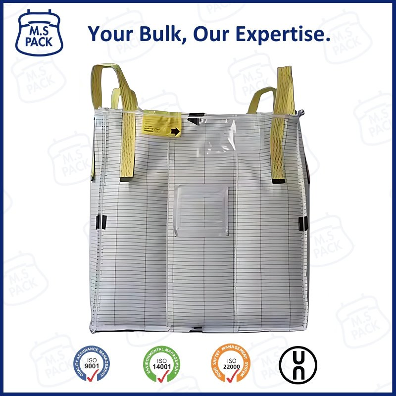 Top Opening Anti-Static Conductive Jumbo Bags Breathable Woven Plastic Tons 1000kg 1ton 1500kg Loading Weight