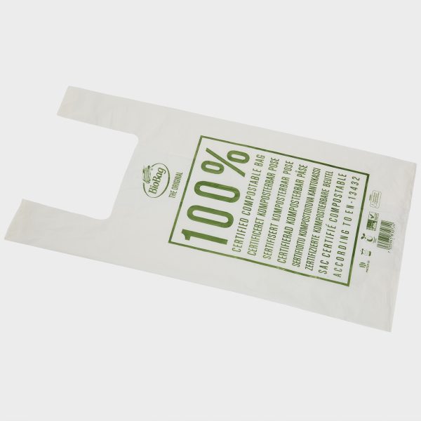 Disposable PE PLA Plastic Heat-Seal Handle Packaging Bags Biodegradable Vegetable Fruit Bags for Food Compost New Eco-Friendly