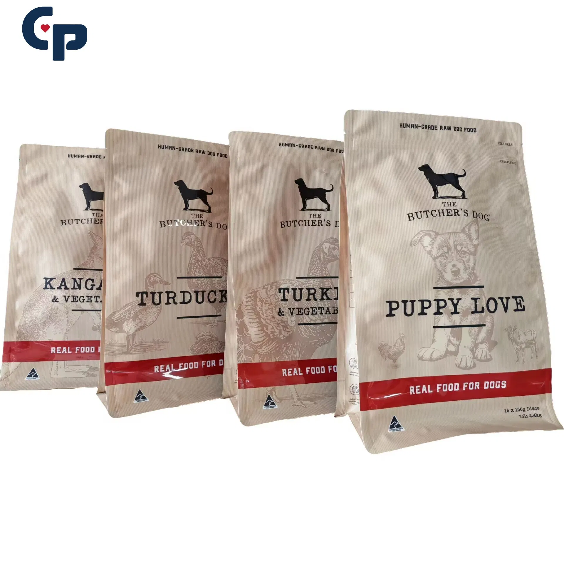 Heavy-Duty Custom Artwork Factory Pets/Dog/Cat Feed Treat Cat Litter Food Packaging Plastic Bags with Flat Bottom Polyethylene Zipper Bag