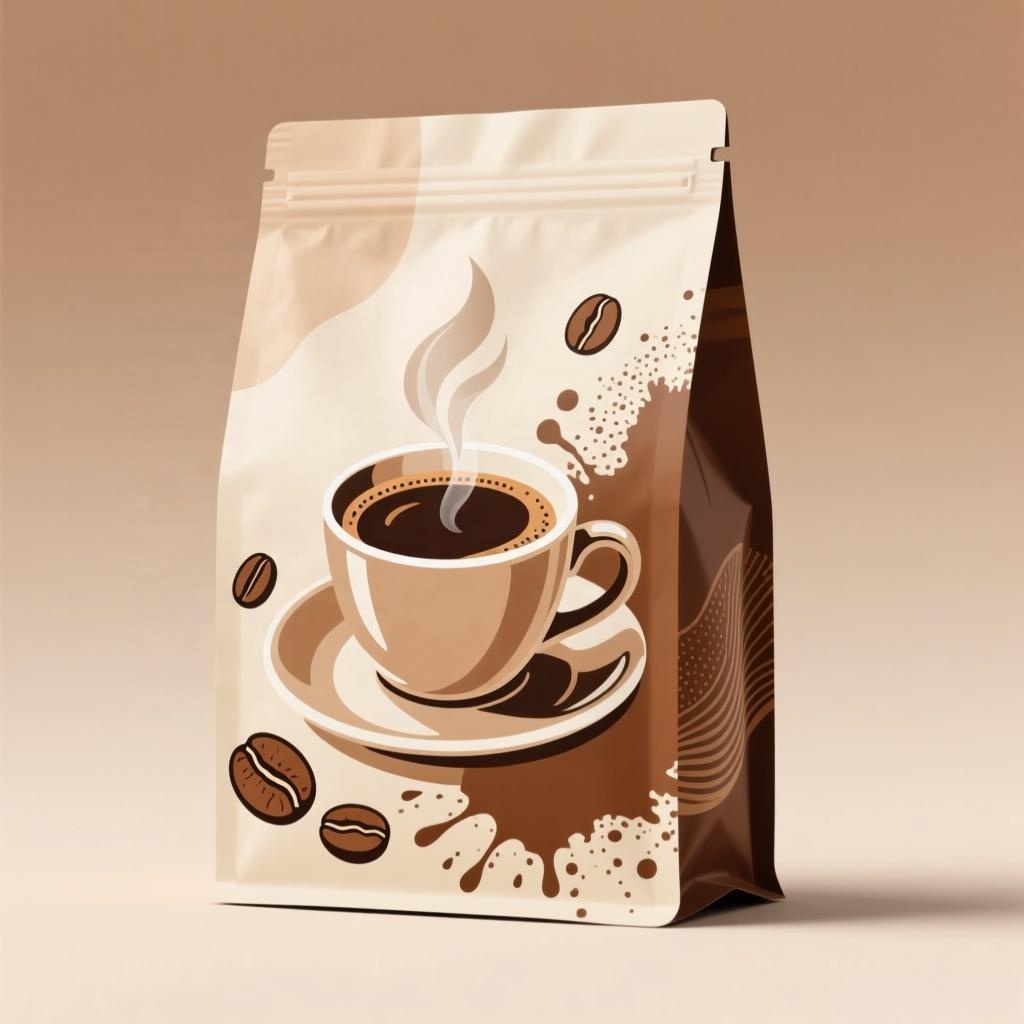 Custom Print Biodegradable Compostable Nkme Pla Plastic Kraft Paper Zipper Food Spice Cookie Nut Tea Coffee Bean Packaging Bag