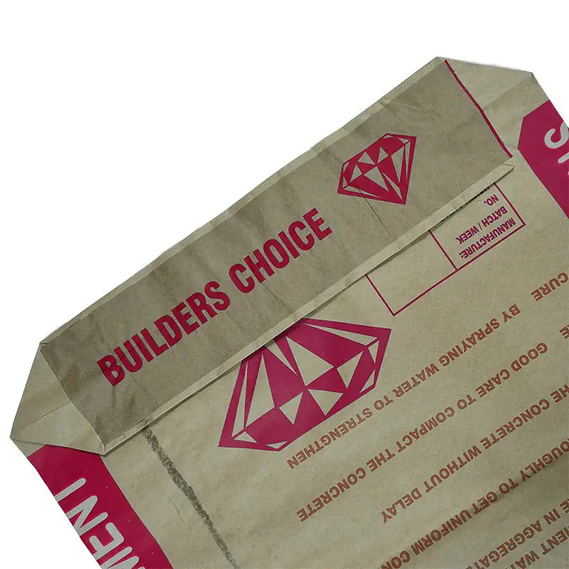 Custom Print Brown White Kraft Paper Valve Sack Packagin Cement Bags