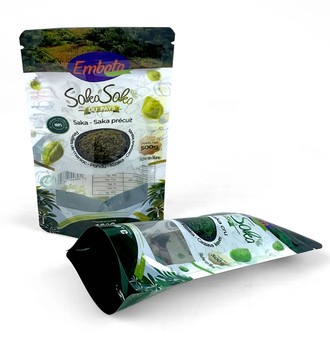 Packaging Zipper Bags Doypack Ziplock Brown Kraft Craft Paper Stand up Pouch with Window