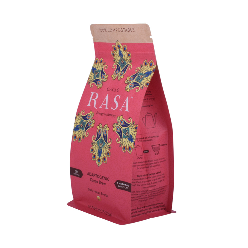 Plastic Bags Gusseted Resealable Zipper Block Bottom Coffee Pouch